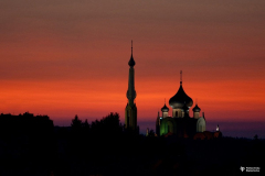 View of the Orthodox Church of the Holy Spirit in Białystok at night